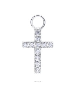 Sparkling Cross Silver Charms CH-360